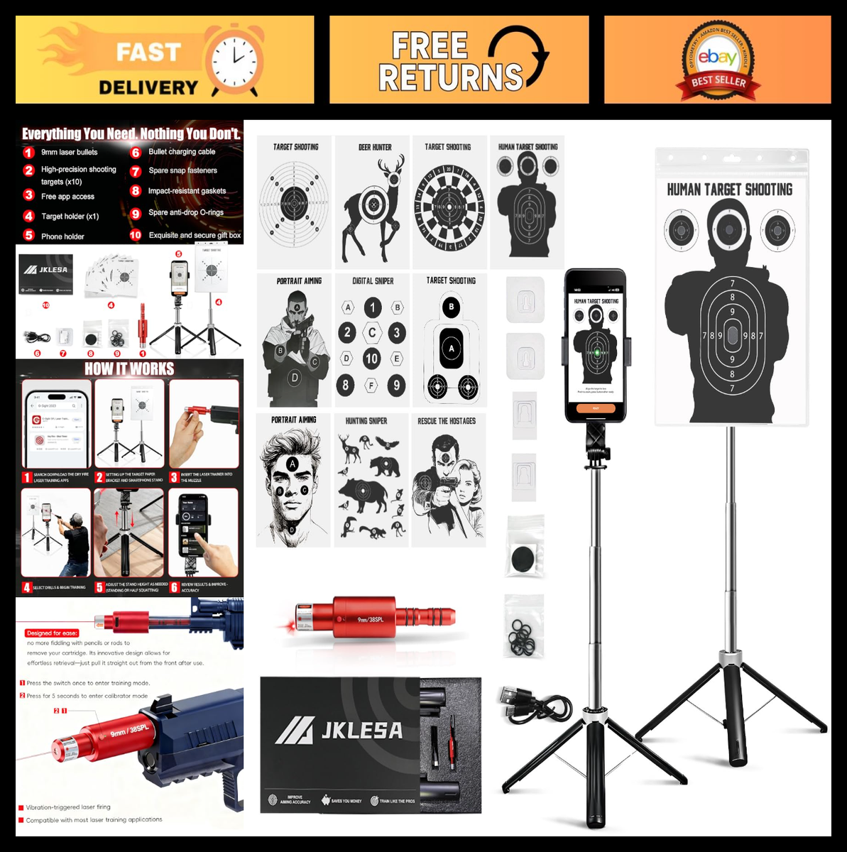 Dry Fire Laser Training System for 9mm/.38 Caliber - Safe Home