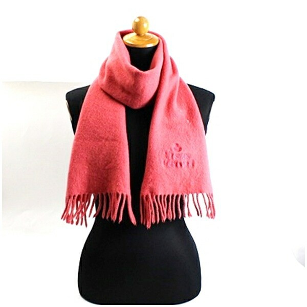 Authentic Vivienne Westwood Wool Scarf, Salmon Pink, Orb Pattern  display picture 1