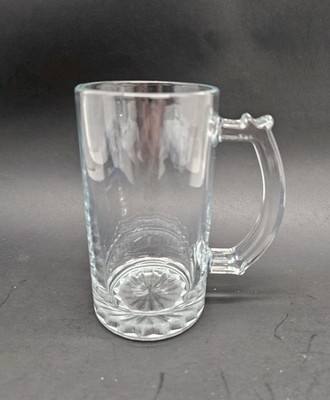 VINTAGE ELEGANT SHAPED LARGE CLEAR GLASS BEER / ROOTBEER FLOAT MUG 