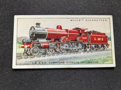 1930 Wills Railway Locomotive Card # 4 LM & SR Compound Express Locomotive (VGEX