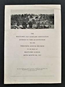 1917 antique WESSTOWN pa SCHOOL old scholars reunion program quaker boarding