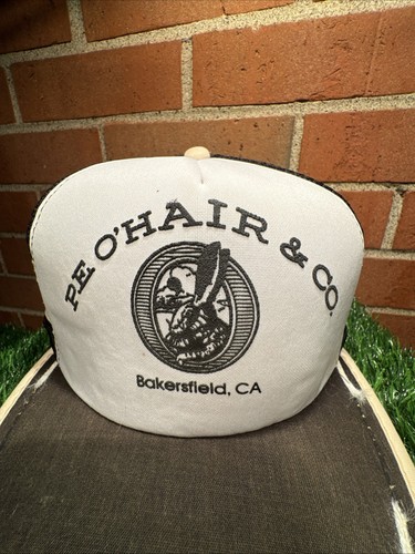 VTG 70’s Pe O'Hair & Co. Bakersfield CA Snap-Back Trucker Hat NWOT Rare 3 Stripe - Picture 7 of 13