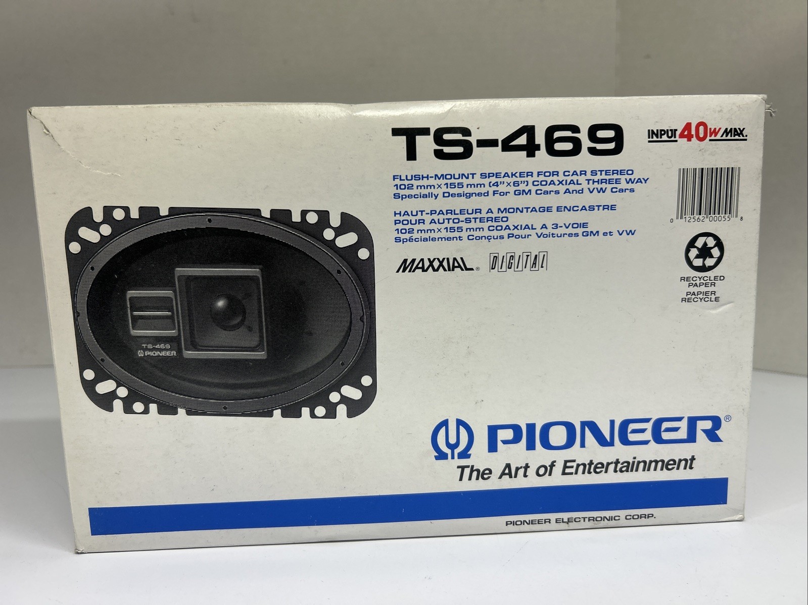 Vintage 1988 Pioneer TS-469 Maxxial Oval 6X4  Car Stereo Speakers 3 Way NIB NOS