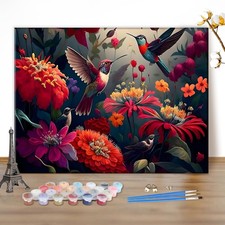 MEIYUDA Malen Nach Zahlen Erwachsene, Diy Set Erwachsene Kolibris Blumen