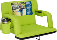 Reclining Stadium Seat   Wide Bleacher Chair with Back Support and Cushion, Armr