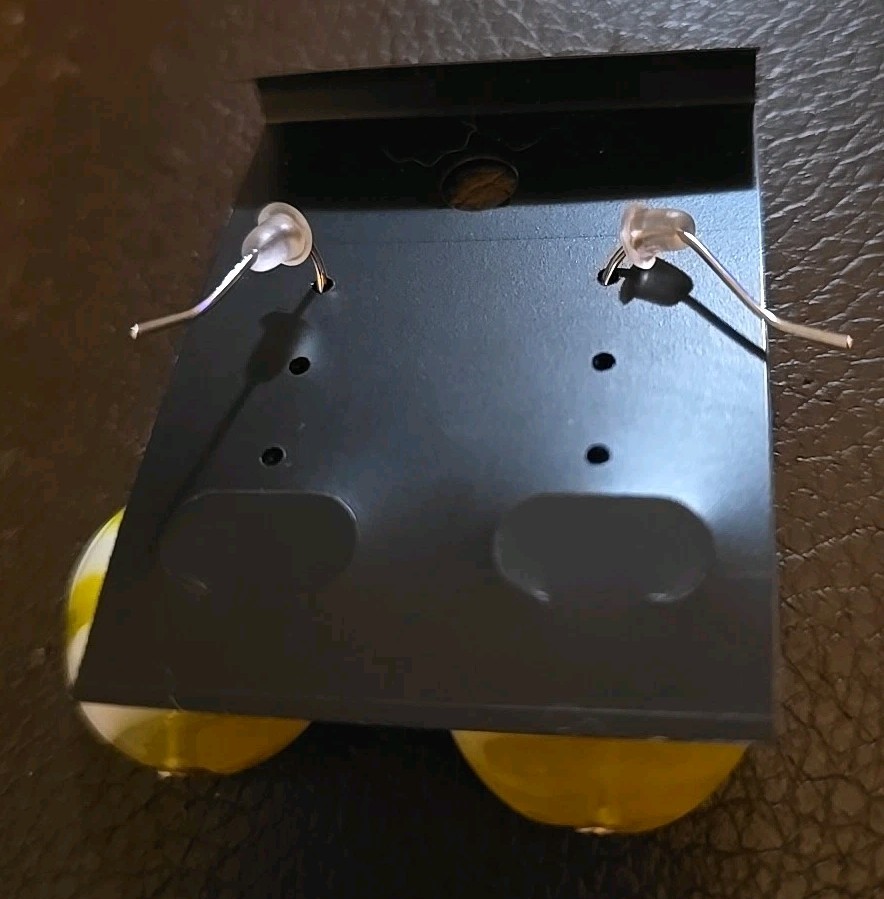 Yellow Drop Earrings pierced dangle - image 3