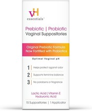 Natural Prebiotic Vaginal Suppositories - 15 Count for Effective Odor Control