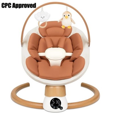 Electric Portable Baby Swing with BT 5 Swing Speed 3 Timer Settings For Newborn