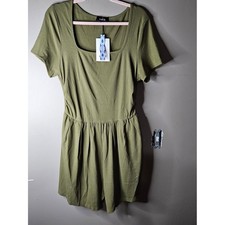 Cider Olive Green Short Sleeve Dress Romper Ptp 19" Size XXL