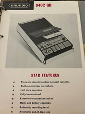 GRUNDIG C402 GB SPEC SHEET RARE SHACK WALL ART