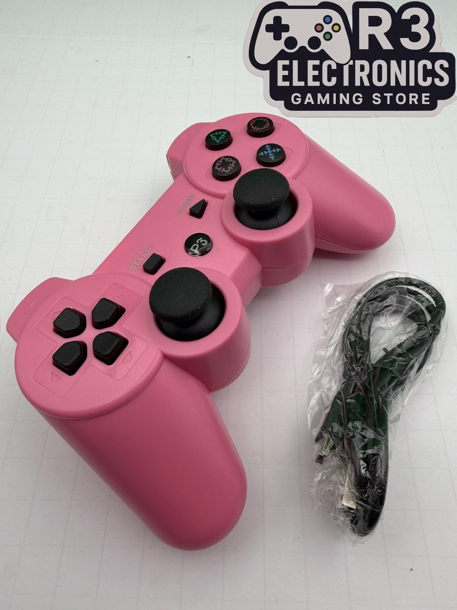 Wireless Bubble Gum Pink Bluetooth Controller For PS3 Custom W
