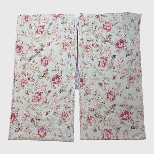 Croscill 84" Curtains & 2 Queen Pillow Shams Faded Floral Brocade Cottagecore - Picture 3 of 16