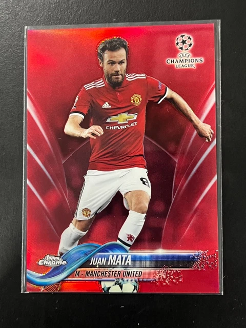 2017-18 Topps Chrome UEFA Juan Mata Red Refractor 6/10