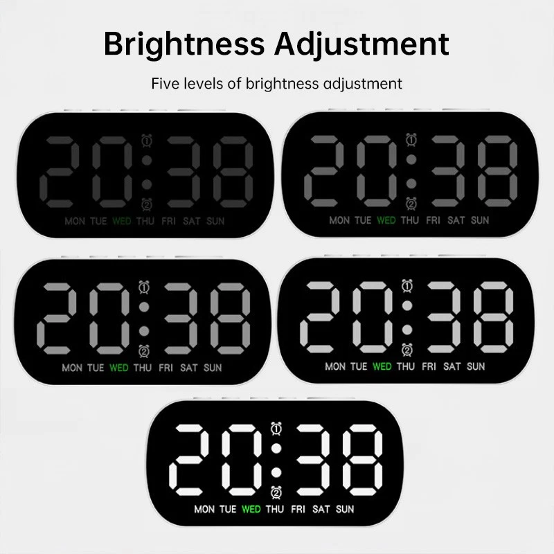 USB Digital Alarm Clock (LED, temp/date/week, dual alarm, snooze, 5-level bright - Image 3 of 4
