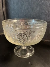 Vintage MCM Indiana Glass Compote Tiara Sandwich Pattern 5.5” x 6.25”