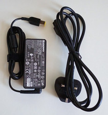 Image of Lenovo 20V 2.25A 45W Rectangular Yellow Tip - AC Adapter with UK 3 PIN PLUG