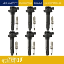 6pcs Ignition Coil and Spark Plug for 2007-2018 Lincoln MKZ  7T4Z12029E