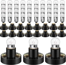 60 Pcs E10 Screw Mini Bulbs Warm White Bulb Light and E10 Mini Bulb Holder Screw