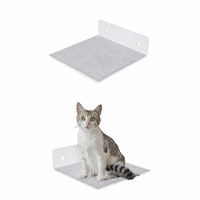Qls Katzenregal 20X20 Cm Wandregal Kletterwand Hellgrau Mit Filz 1 StüCk