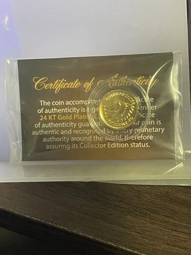 (1) 24KT Gold Plated Indian Head Penny - Random Years -  COA Included.