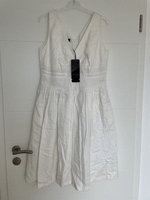 Escada Sport Kleid Weiß 100% Leinen Gr. 40 NEU Etikett NP 399 