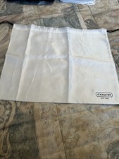 New Coach  Large White Satin Dust Cover/Storage Bag 16  x 13  
