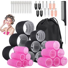 50Piece Hair Rollers Set, Self-Grip Rollers Hair Curlers for Long Medium Short H