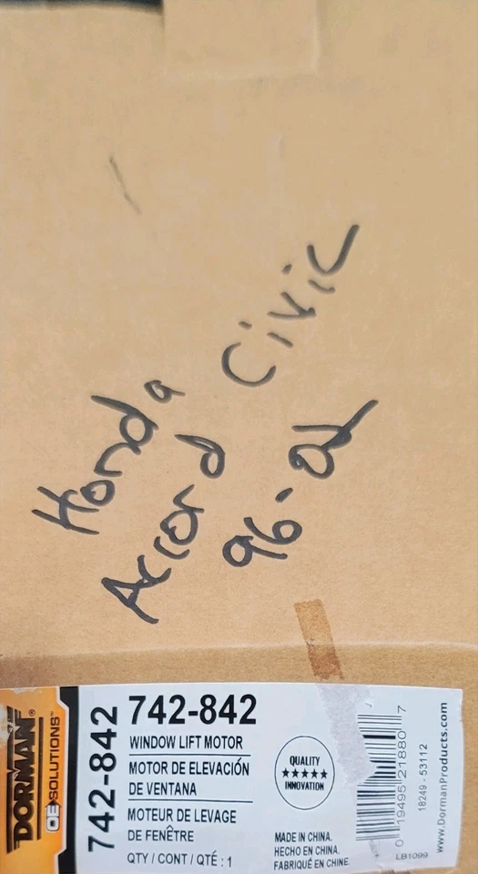 Motor de janela dianteira esquerda DORMAN HONDA CIVIC/ACCORD 1996-2002 parte 742-842 - Imagem 4 de 4
