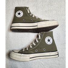 Converse Chuck Taylor All Star High Top Olive Canvas Lace Up Sneakers