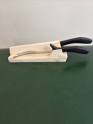 VTG Wilkinson Sword Stainless Knife & Fork Set Of 2 Self Sharpening Holder VGUC