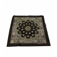 Vintage 90s Black and gold paisley bandana Hav A Hank New Deadstock