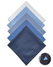 15.7" Cotton Navy Blue Pocket Squares for Men, Machine Wash Soft Gentlemen Handk