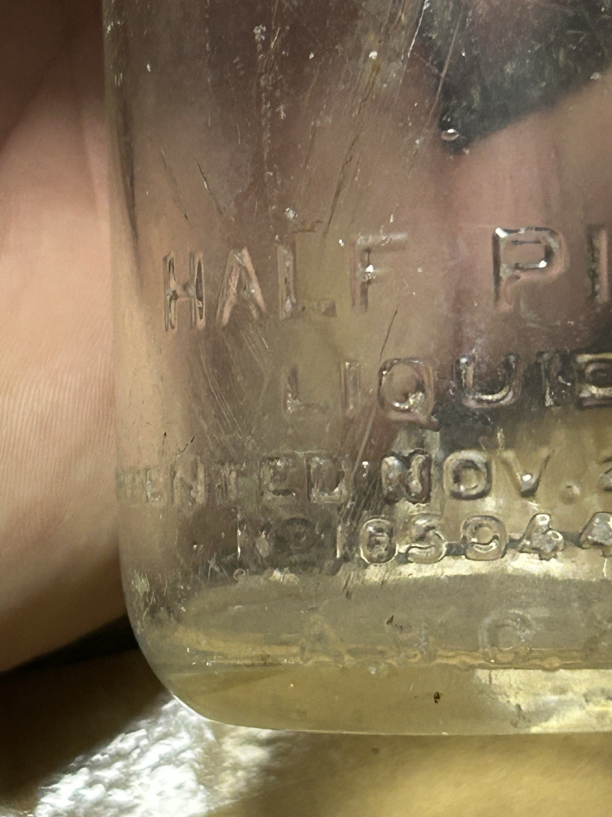 MARKED 1927!! HALF PINT ZANESVILLE, OHIO GREINER DAIRY CO. MILK BOTTLE VINTAGE