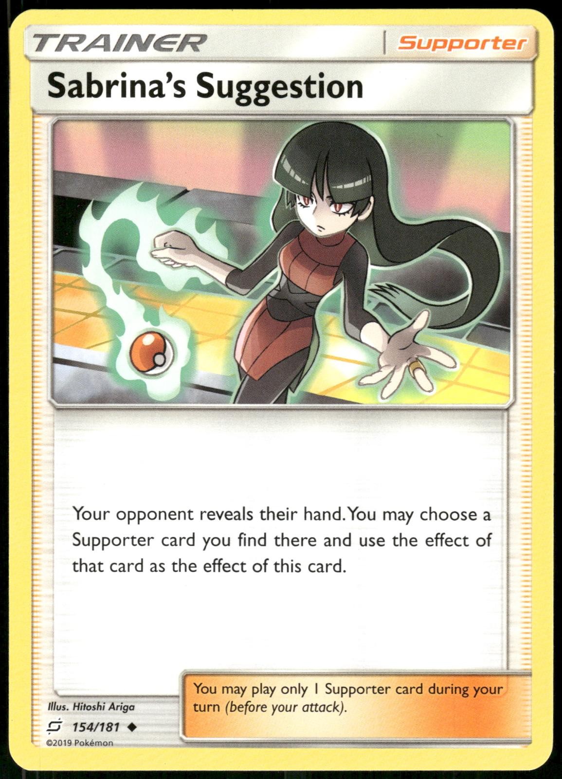 Sabrina's Suggestion 154/181 Team Up Pokemon Card 2019 Near Mint