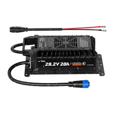 LiTime 24V 20A Waterproof LiFePO4 Battery Charger for RV, Marine, Trolling Motor