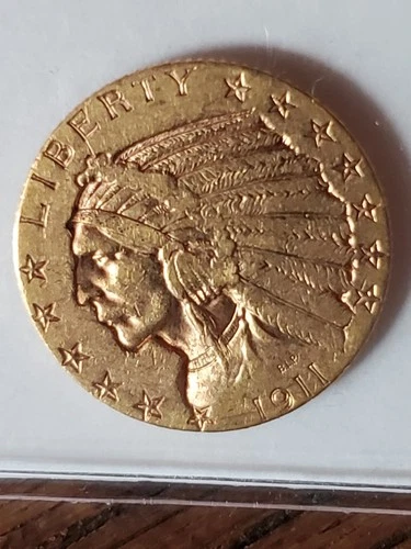1911 P Indian head 5 dollar GOLD COIN Extra f!ne high condition details