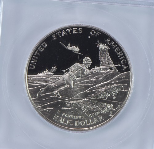 1991-95-P World War II Commemorative Half Dollar PR70 DCAM ICG *8847 - Picture 4 of 5