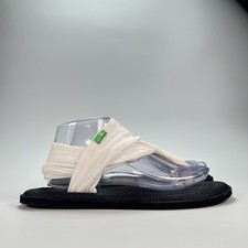 Sanuk Yoga Sling 2 Black White Comfortable Thong Sandal SWS10001 Women's Size 9