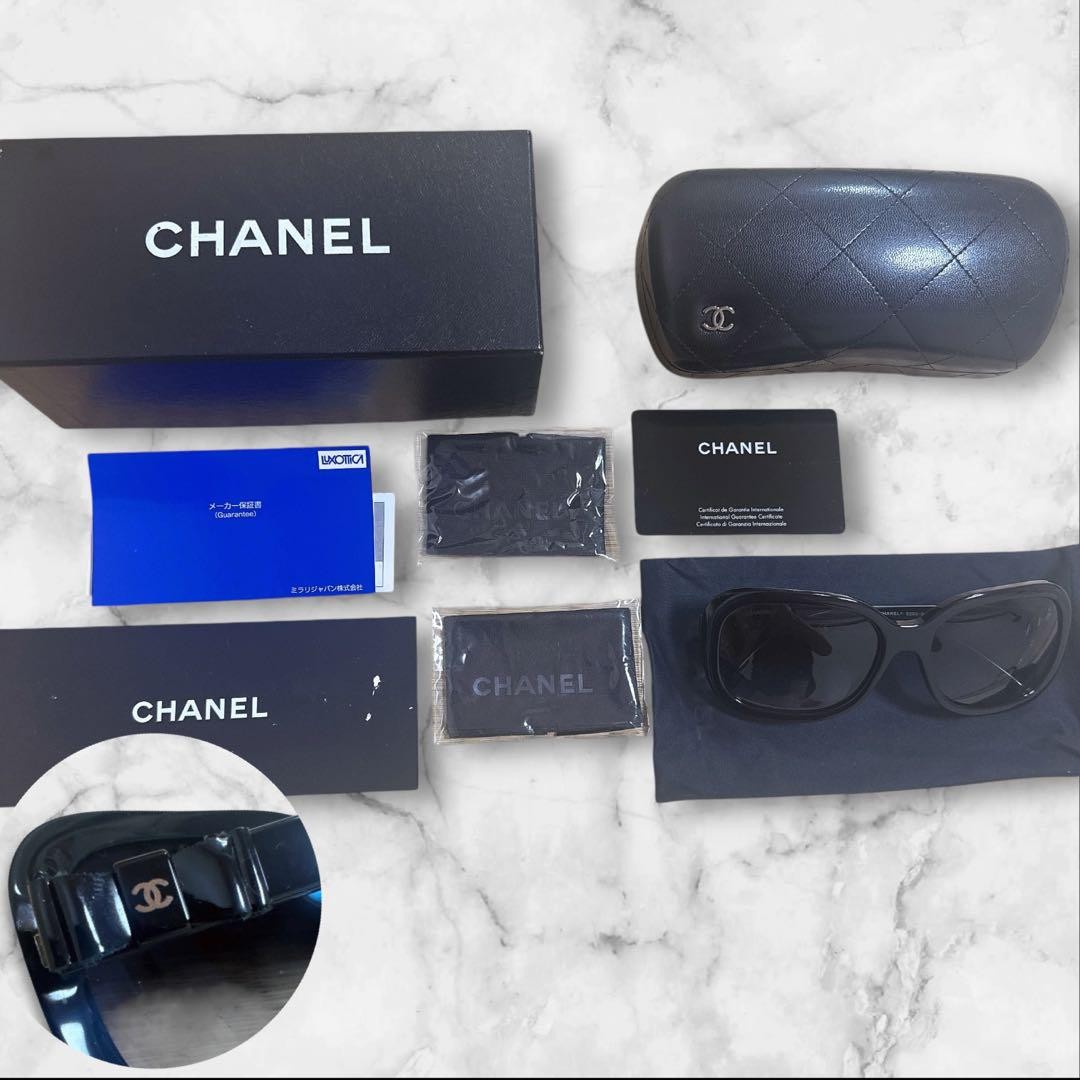 CHANEL サングラス 5280-Q-A ベージュ×ブラック CHANEL