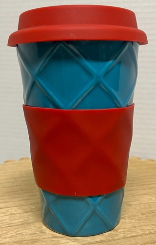 SCM Designs Tumbler COFFEE Travel Mug 12 Oz Stoneware Cup Silicone Lid & Grip. - 第 1/4 張圖片