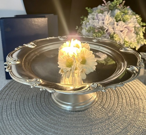 Sterling Compote Bowl Sterling Silver Pedestal Dish Centerpiece Cake Stand - Picture 11 of 14
