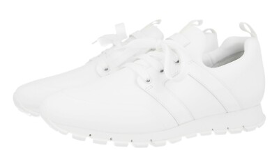 LUXURY PRADA NEOPRENE SNEAKERS SHOES 4E3380 WHITE LIGHT