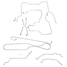 95-00 GM K2500/ K3500, Ext Cab/Short Bed; Complete Brake Line Kit; Stainless