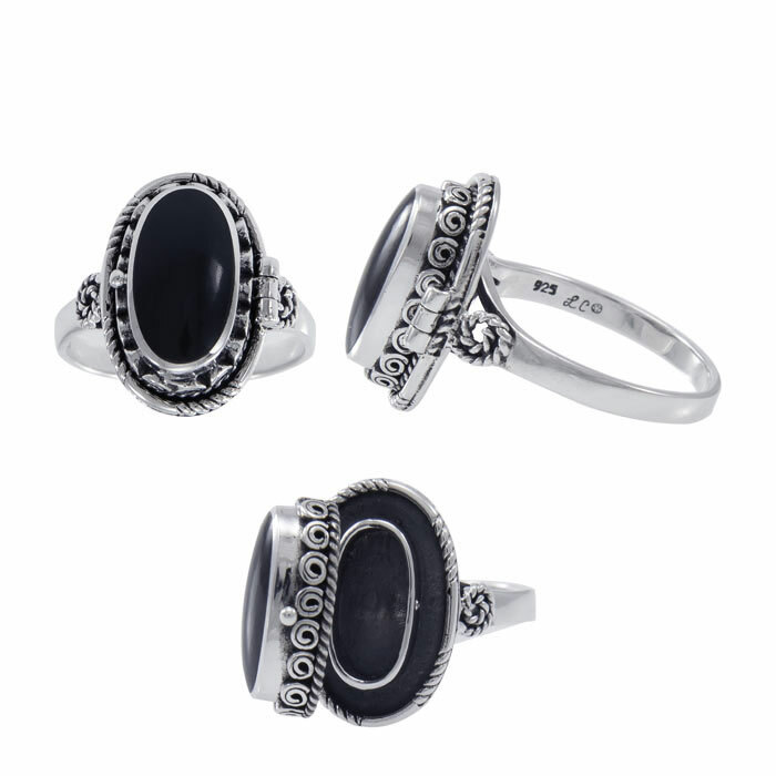 Bague Fait Main En Argent 925 Avec Obsidienne Noire Ovale - Pierre Naturelle