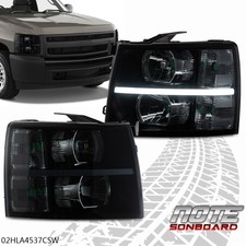 Smoke Lens Led Drl Strip Headlights Fit For 2007-2014 Chevy Silverado 1500 2500 Smoke Lens Led Drl Strip Headlights Fit For 2007-2014 Chevy Silverado 1500 2500