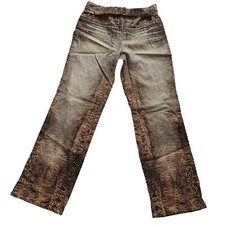 Roberto Cavalli Vintage Y2K Varied Brown Animal Print Denim Jeans L