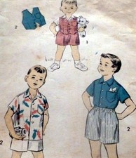  LOVELY VTG 1950s BOYS BOXER SHORTS, VEST,  SHIRT Sewing Pattern 6