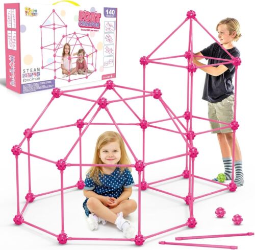 140-Piece Creative Fort Building Kit - STEM Construction Toys for Kids 3-12 - Picture 3 of 10