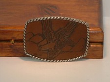 Pre-Owned Brown  Silver Eagle Belt Buckle