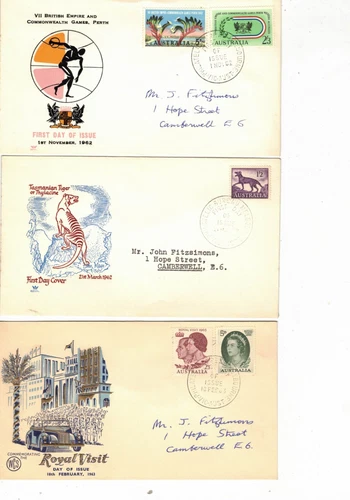 Australia 1962/63  Group of FDCs      (3 Covers)